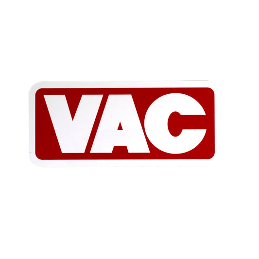 Red & White 7"X3" Vac Decal